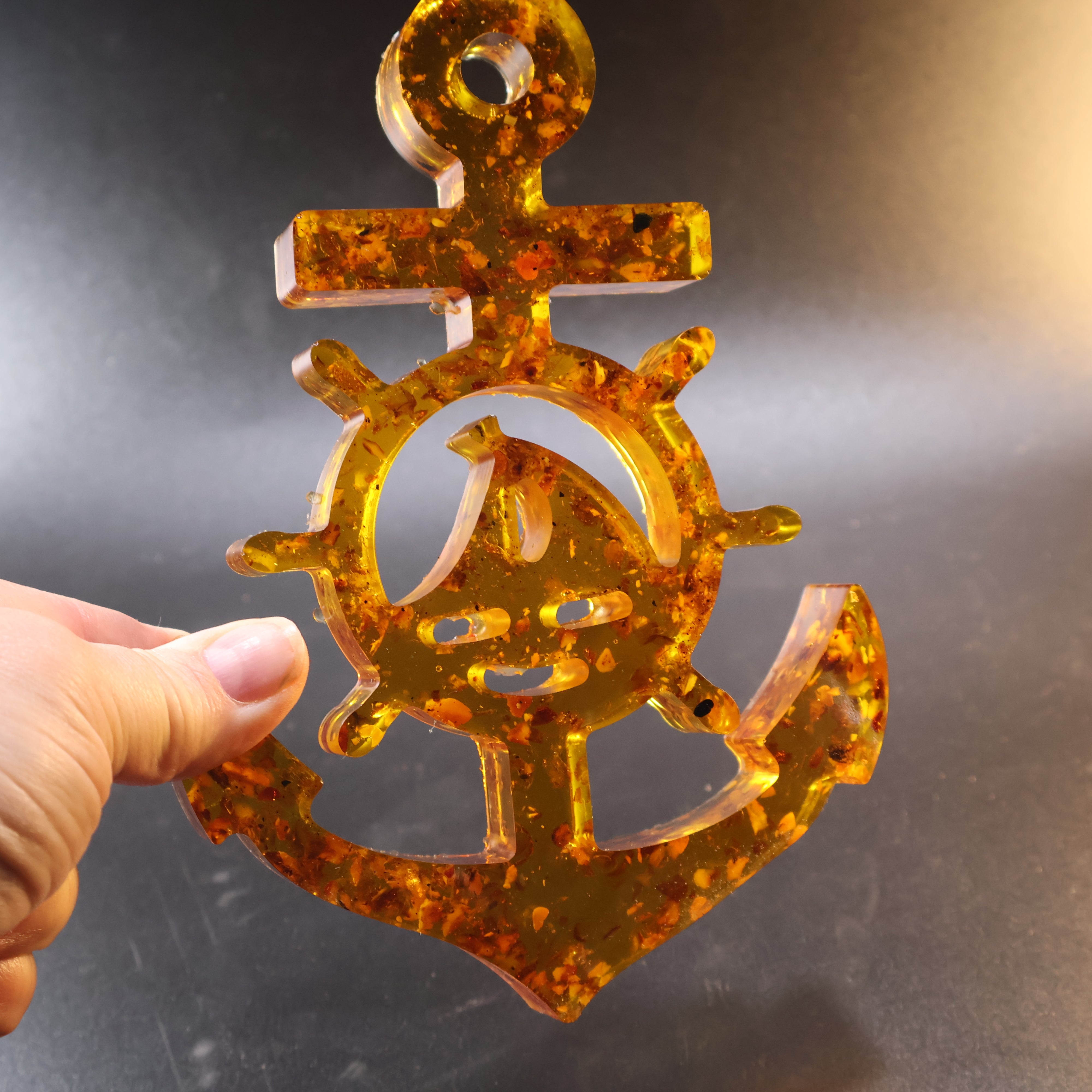 Made in USA amber anchor plaque KIZIMA gift for boss sailor