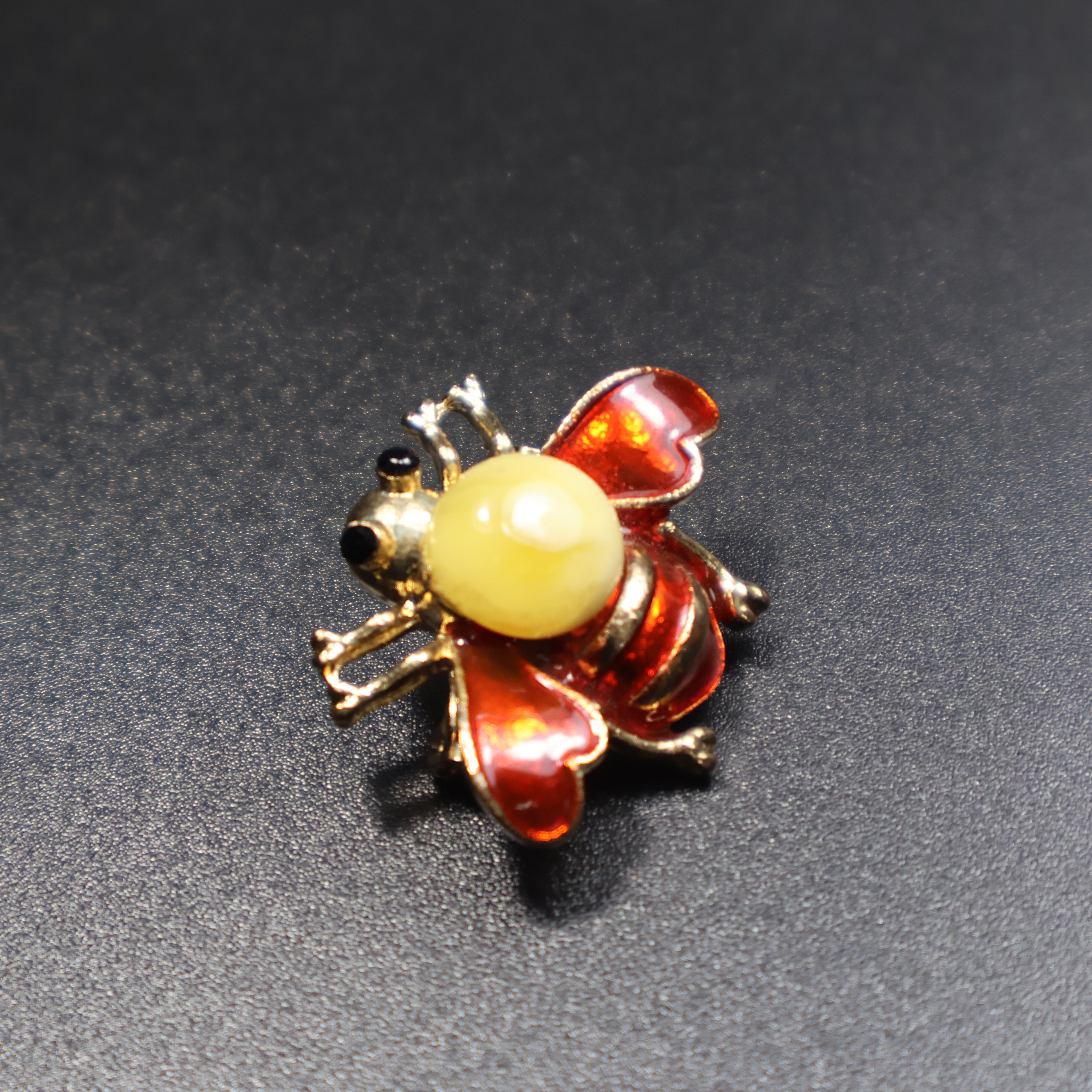 Made in USA amber bee brooch KIZIMA gift for her