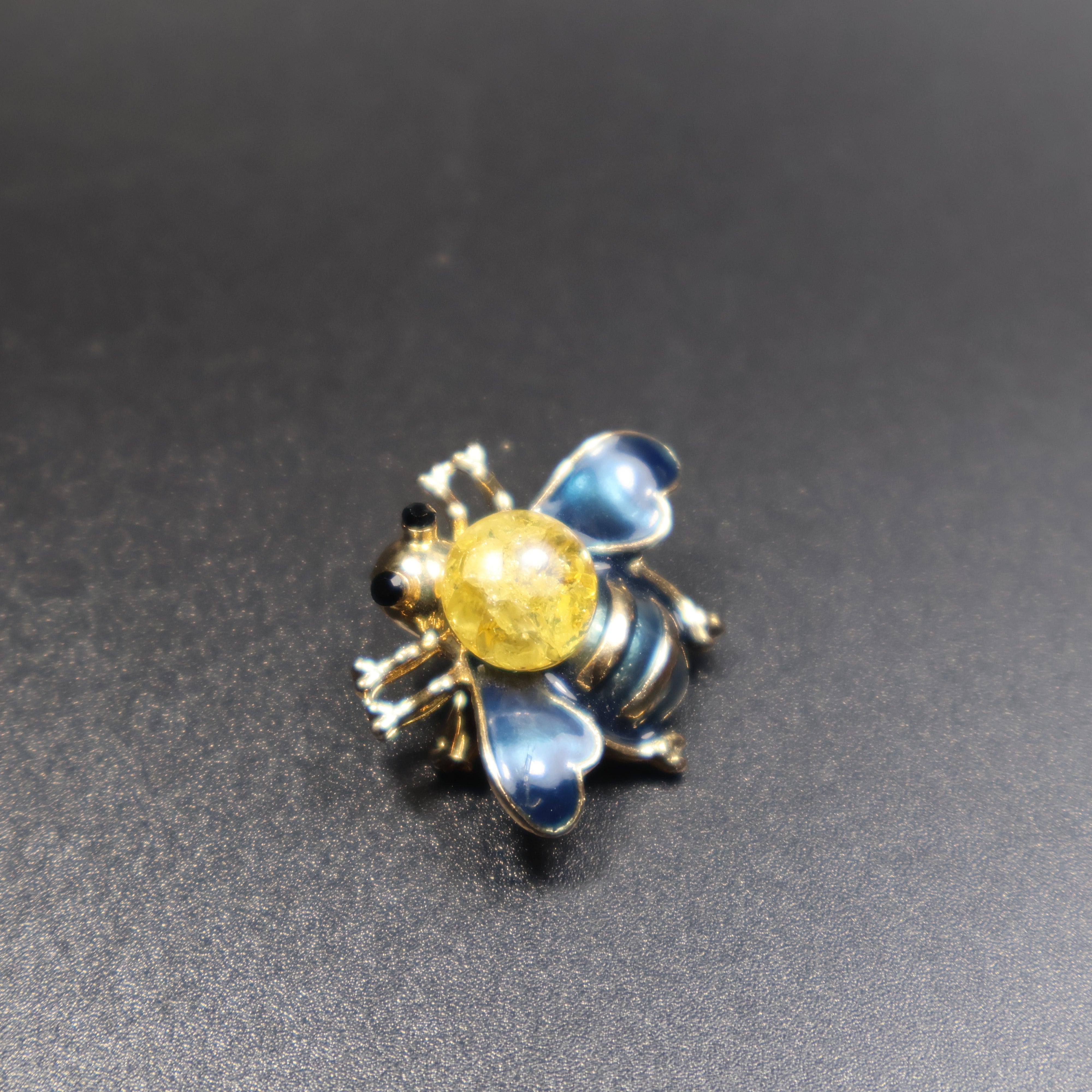 Genuine Baltic amber bee brooch white variant