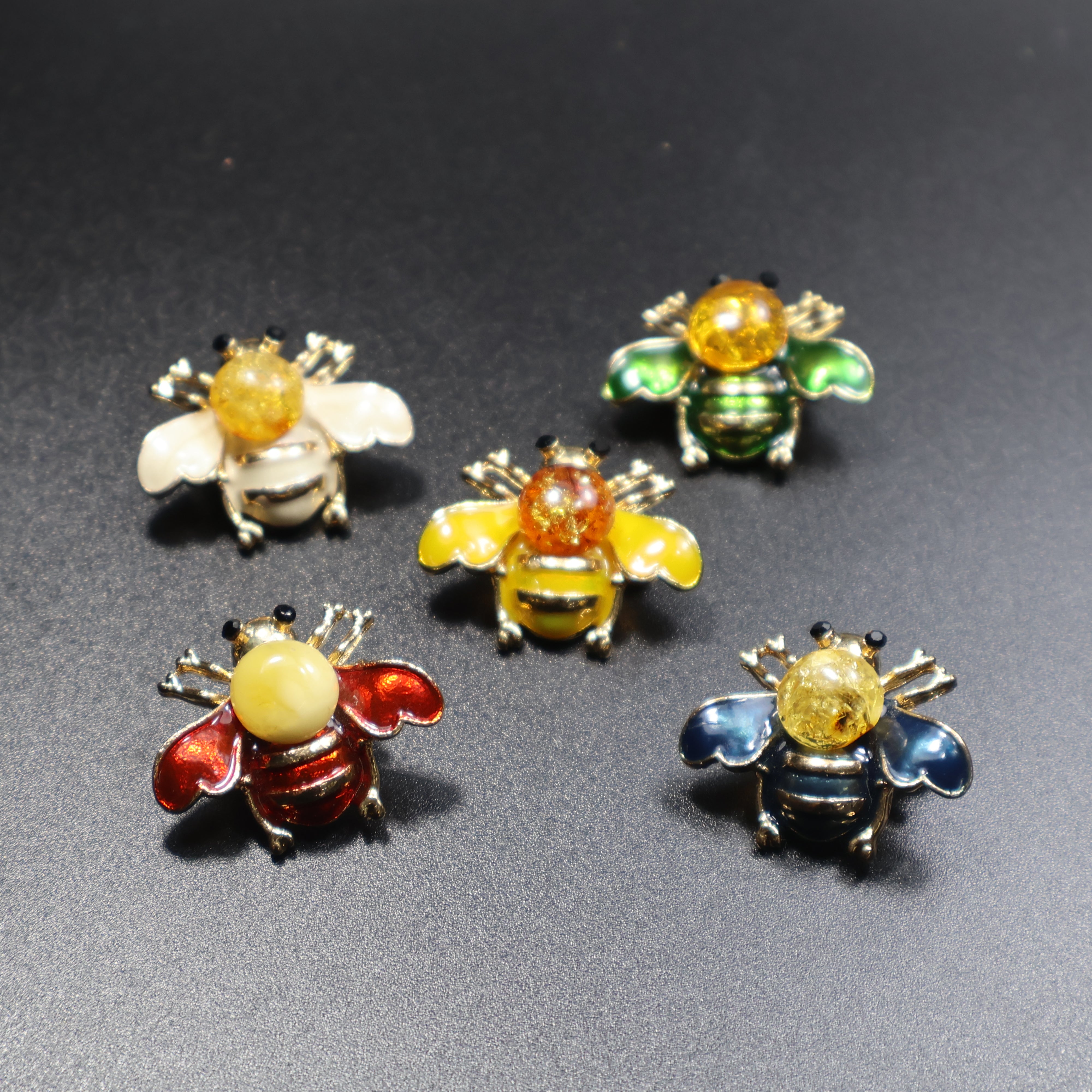 Made in USA genuine natural Baltic amber bee brooch by KIZIMA