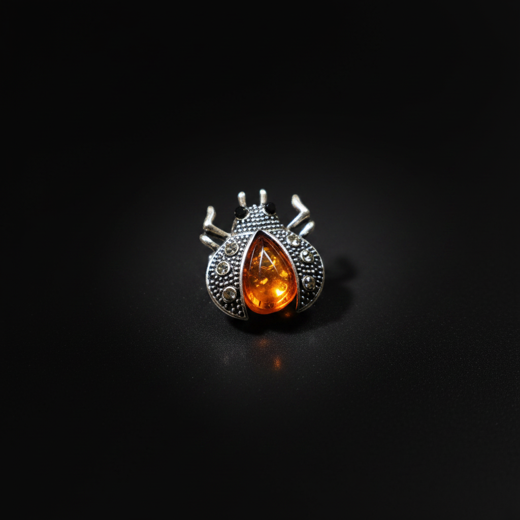 Made in USA amber beetle pin KIZIMA additional view