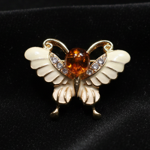 Genuine Baltic amber butterfly brooch color variants additional view