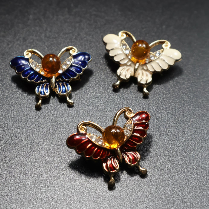 Made in USA amber butterfly brooch KIZIMA additional view