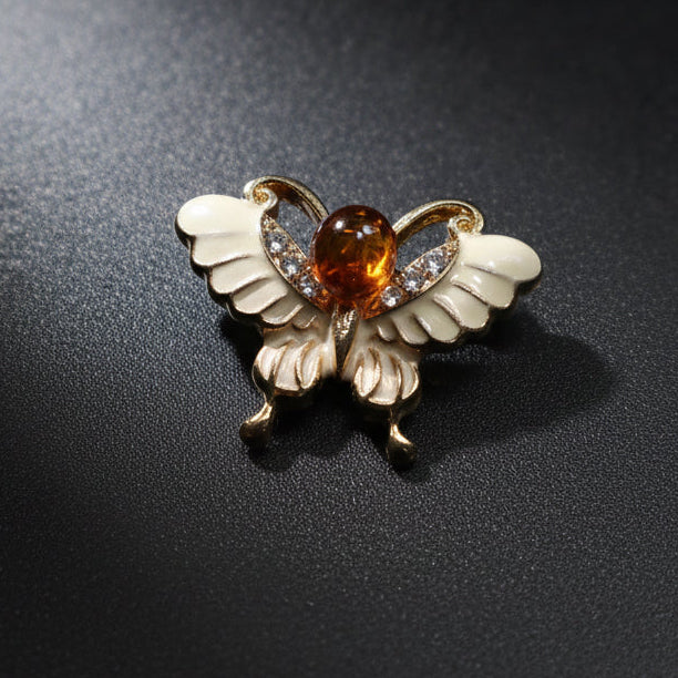 Made in USA genuine natural Baltic amber butterfly brooch by KIZIMA
