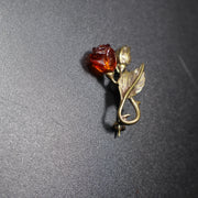 Made in USA genuine natural Baltic amber flower and bud brooch by KIZIMA