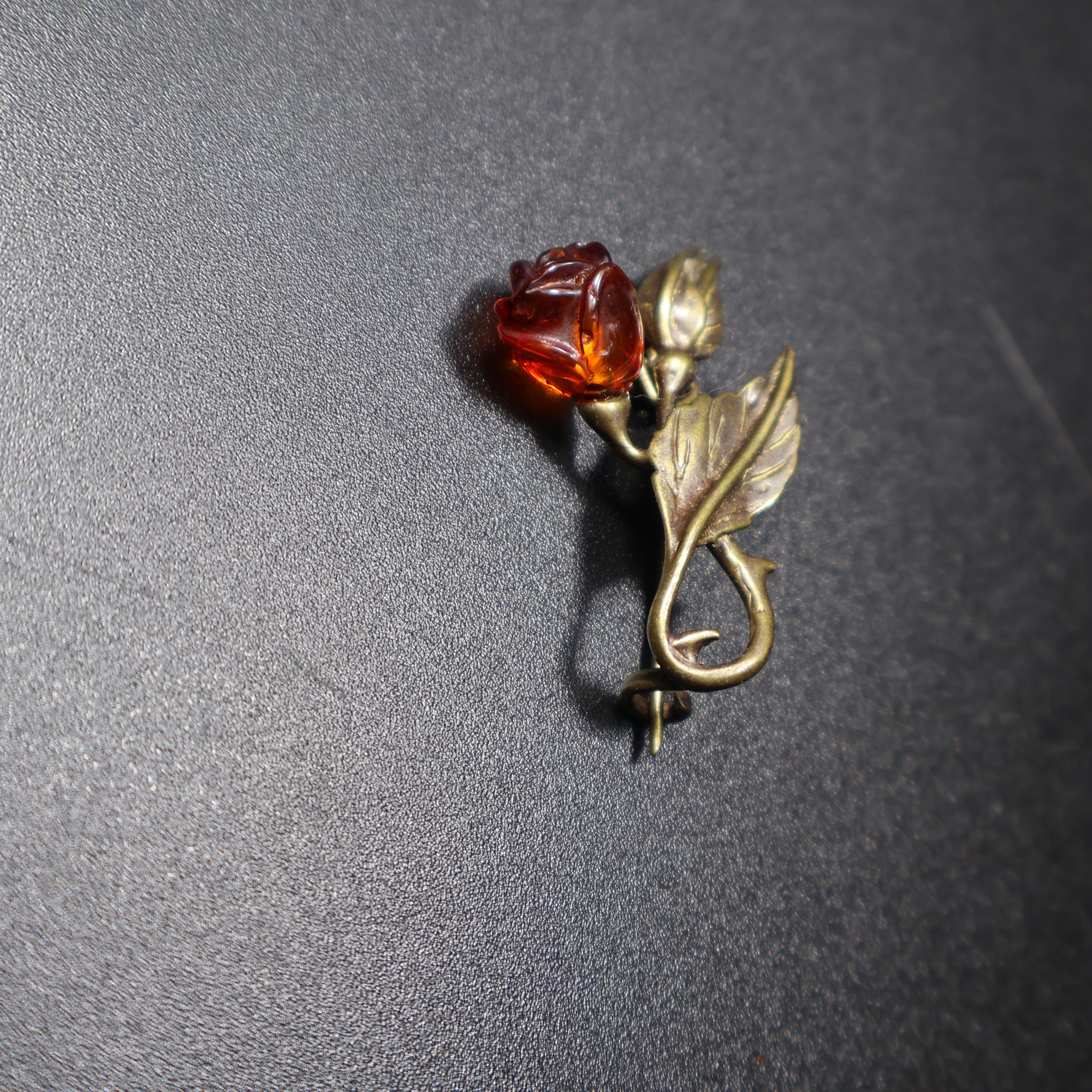 Made in USA genuine natural Baltic amber flower and bud brooch by KIZIMA