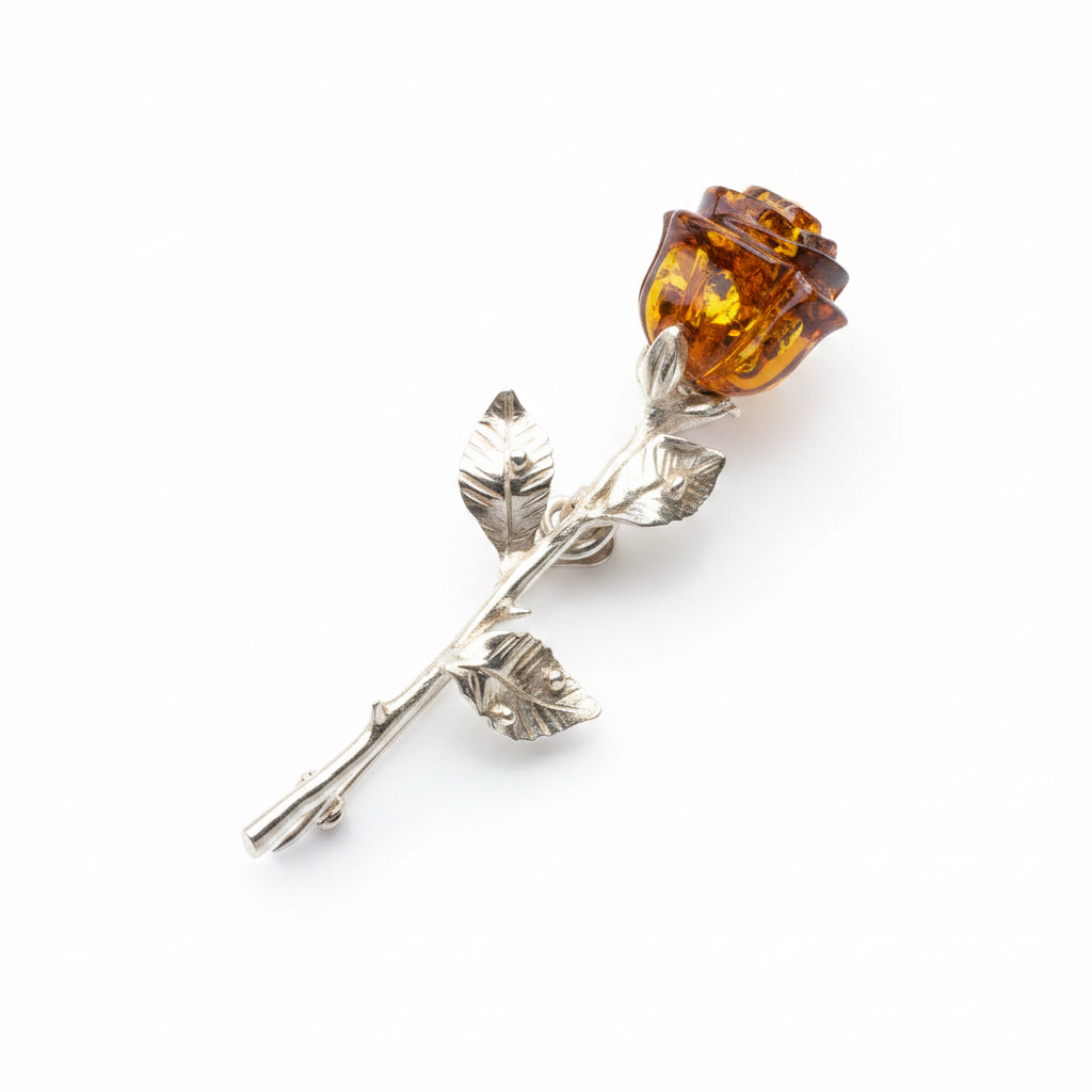 Made in USA amber gothic rose brooch KIZIMA romantic gift