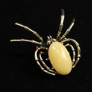 Made in USA genuine natural Baltic amber gothic spider pin by KIZIMA