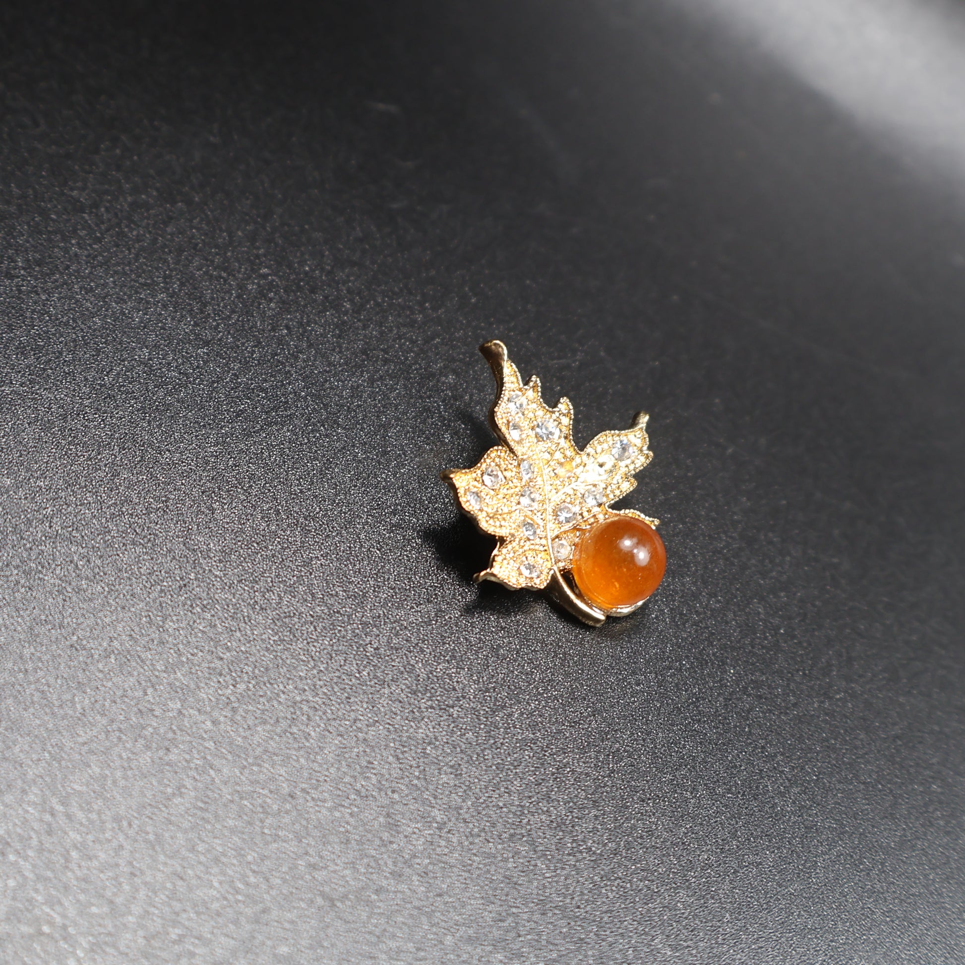 Made in USA genuine natural Baltic amber leaf brooch by KIZIMA