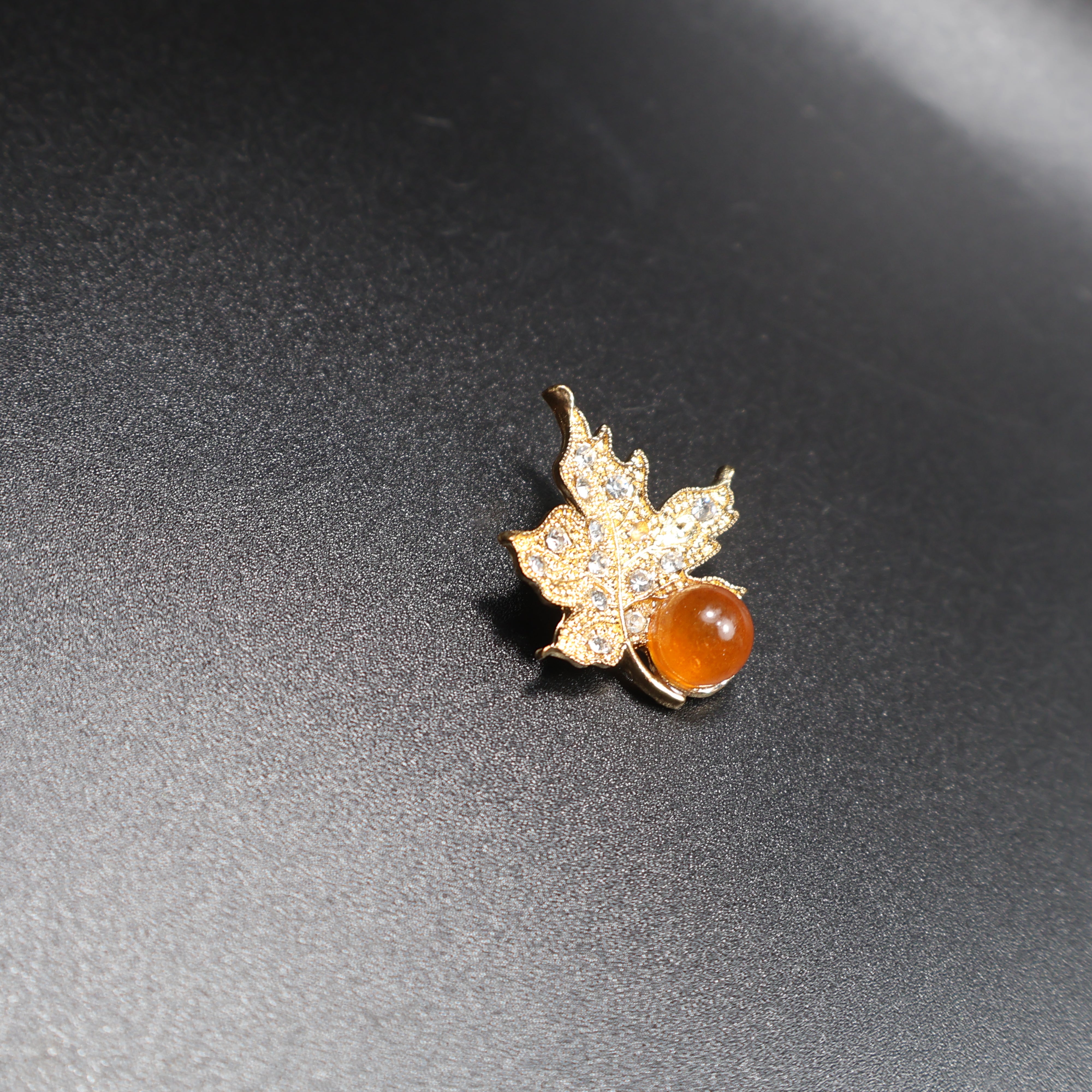 Made in USA genuine natural Baltic amber leaf brooch by KIZIMA
