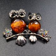 Made in USA genuine natural Baltic amber owl brooch by KIZIMA