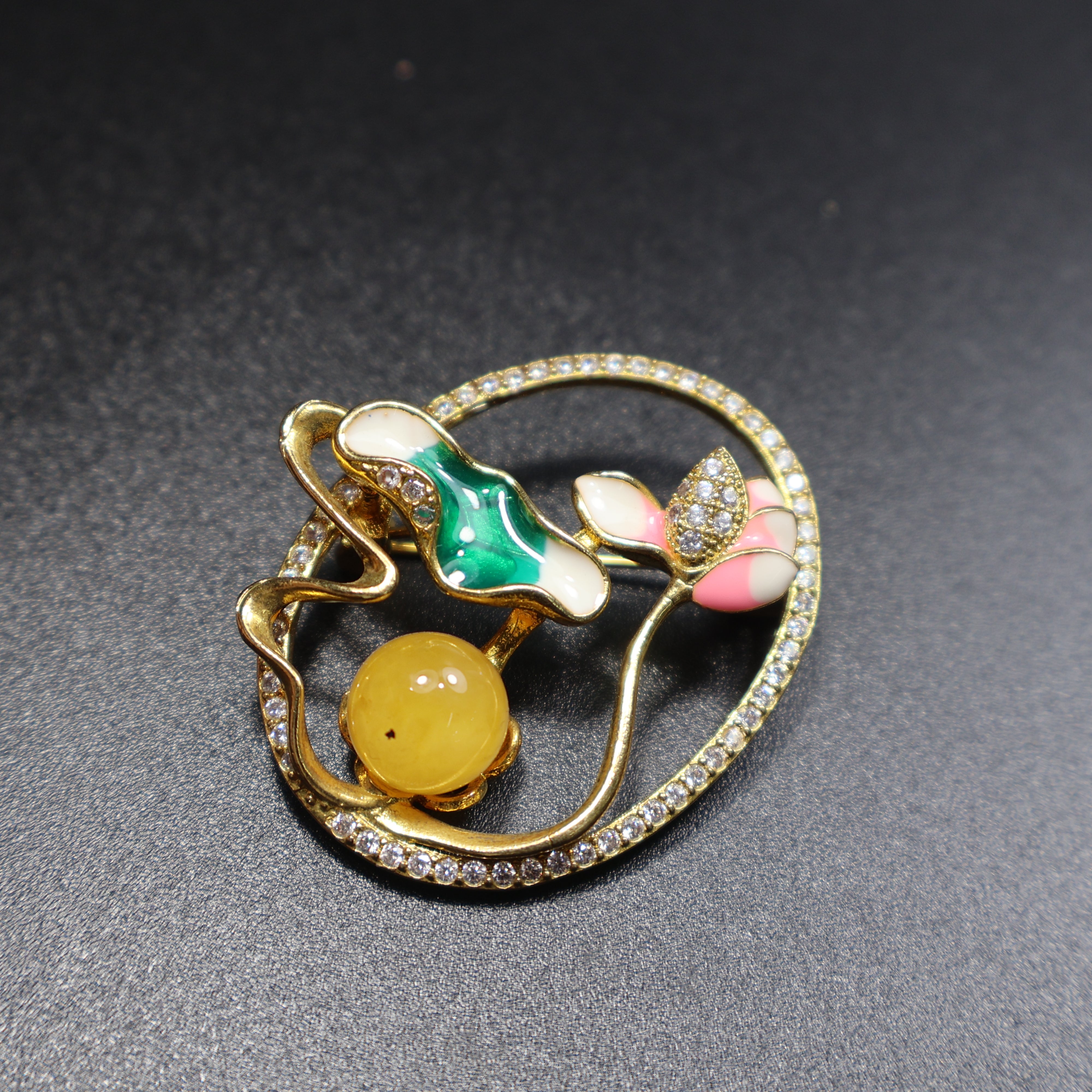 Made in USA amber brooch KIZIMA gift for her