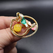 Made in USA genuine natural Baltic amber statement brooch by KIZIMA