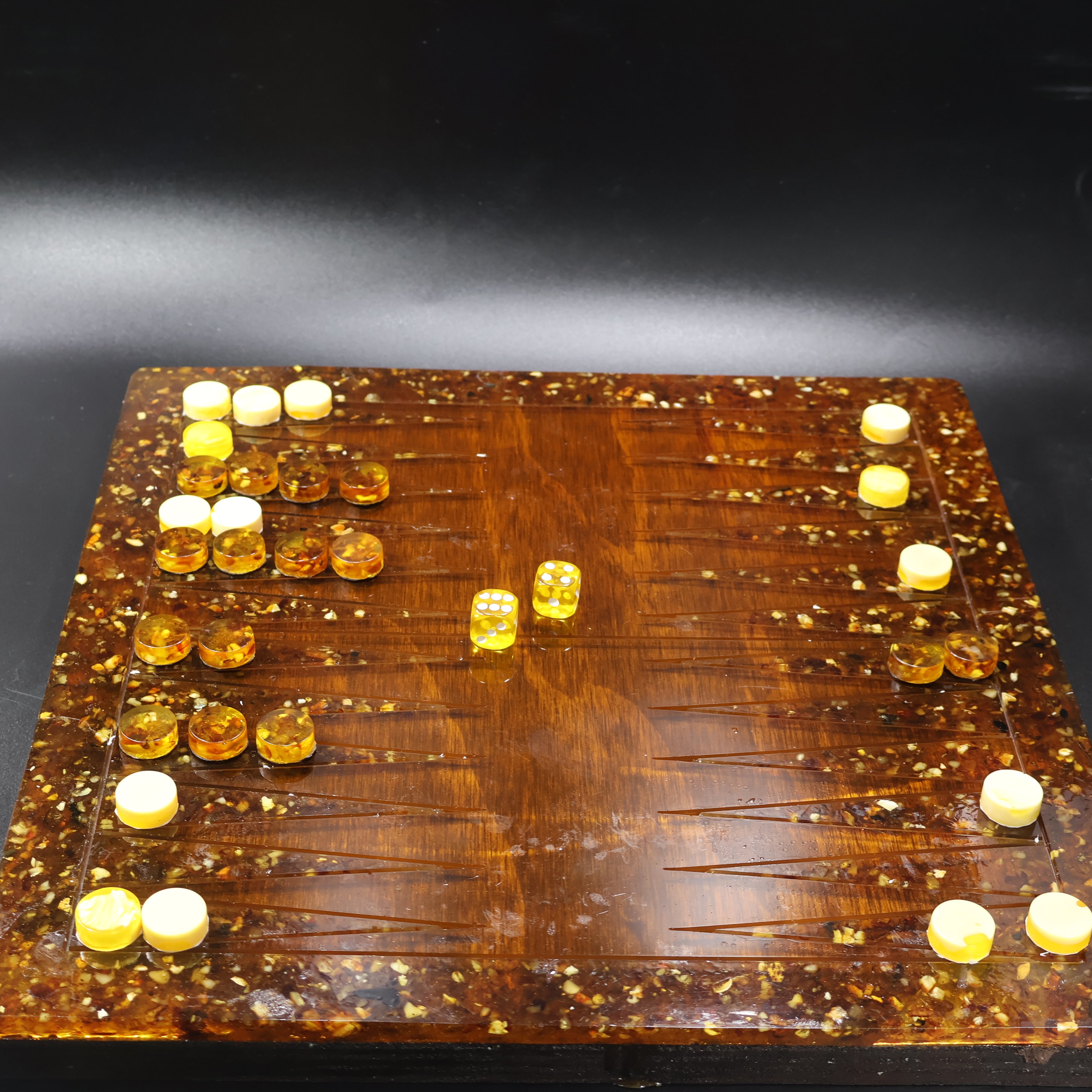 Made in USA amber backgammon board KIZIMA game night gift