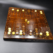 Made in USA natural Baltic amber backgammon board with bamboo wood by KIZIMA