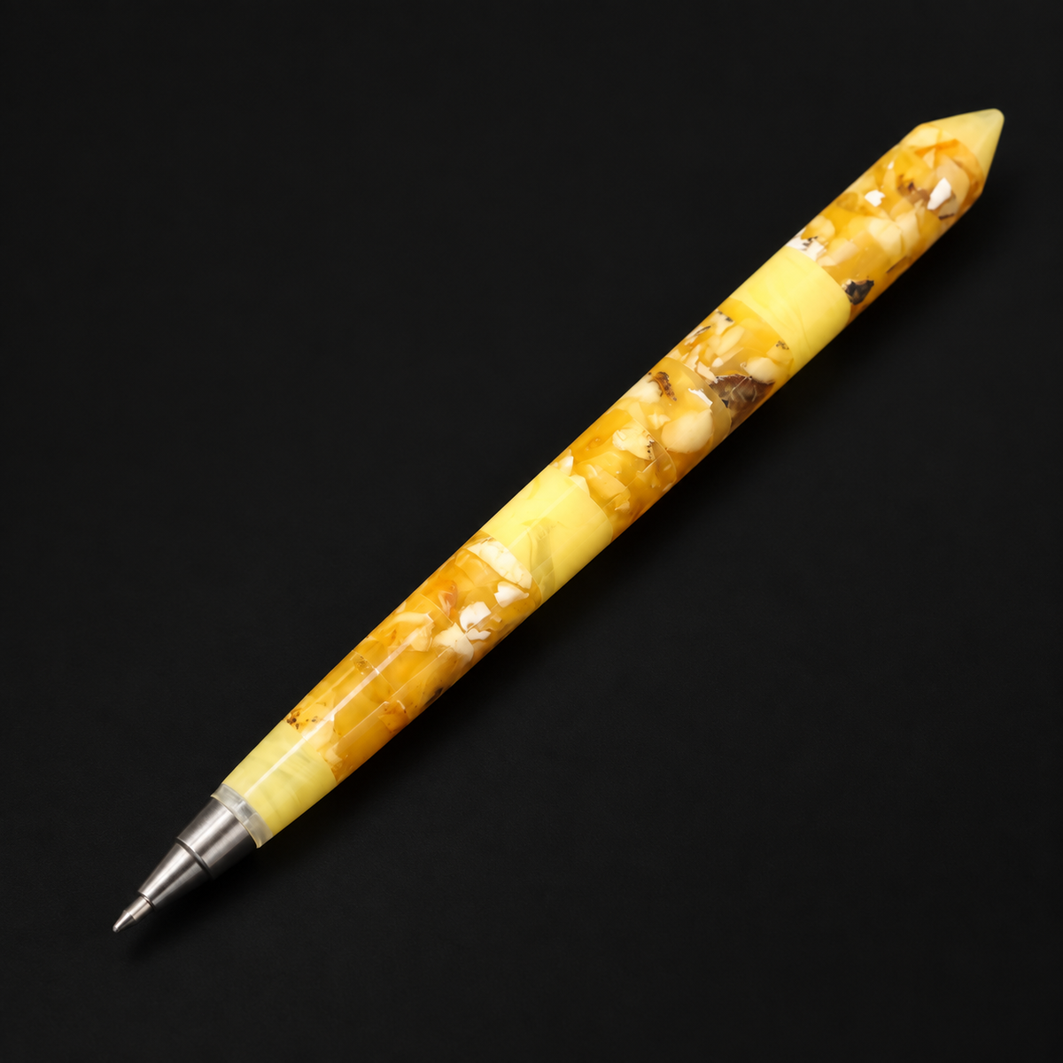 Made in USA Natural Baltic Amber classic pen by KIZIMA® — handmade executive gift for men