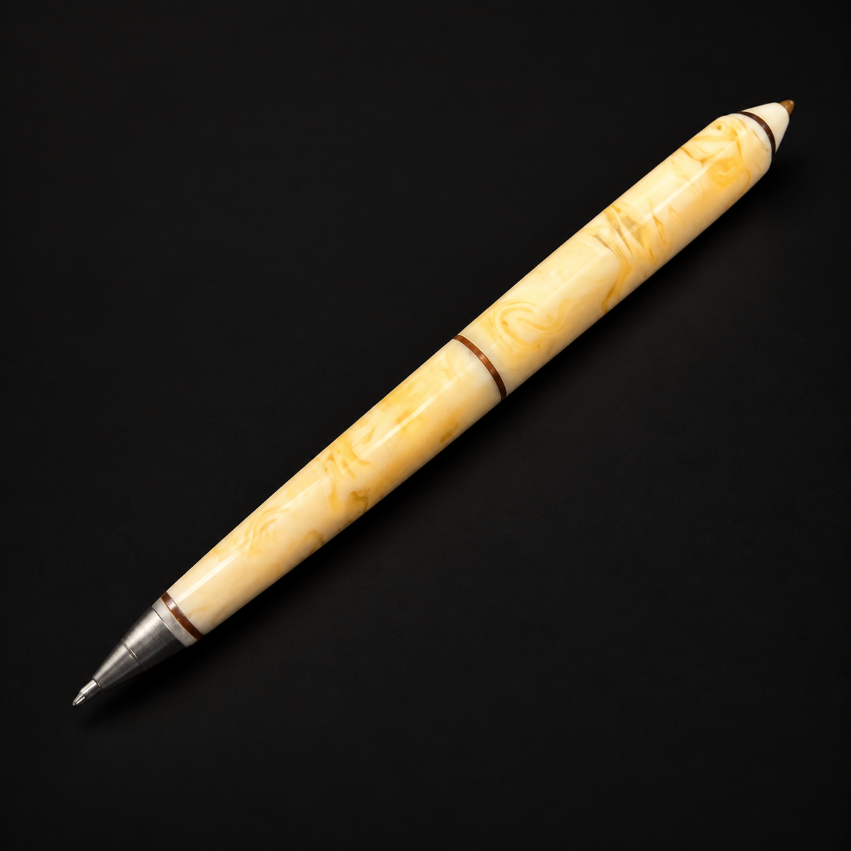 Made in USA Natural Baltic Amber handmade pen in white amber by KIZIMA® — executive gift for men