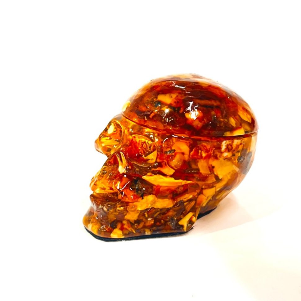 Baltic amber Halloween decorative box, handmade by KIZIMA New York