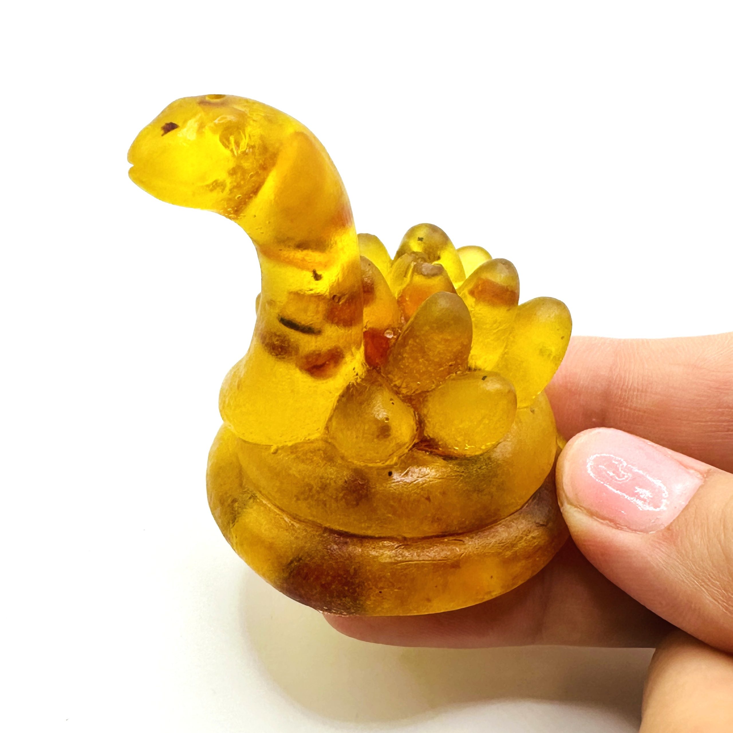 Baltic amber snake figurine, Year of the Snake, handmade by KIZIMA New York