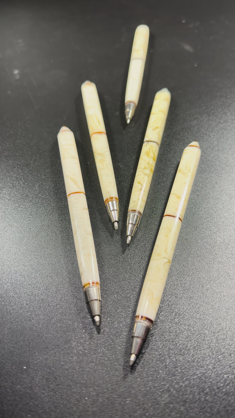 Video of the Made in USA Natural Baltic Amber handmade pen in white amber by KIZIMA® — executive gift for men