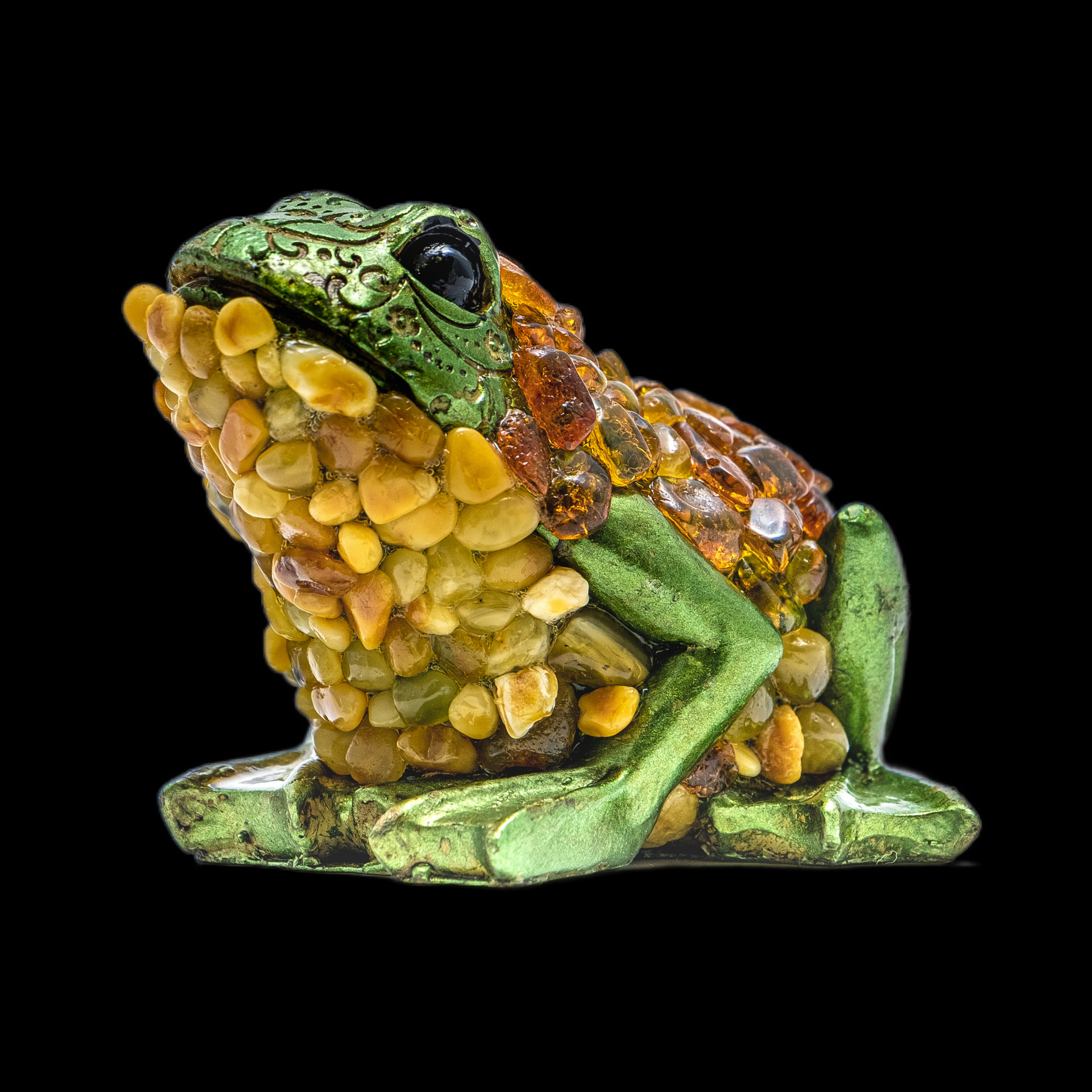 Frog Miniature Figurine Handmade Genuine Baltic Amber